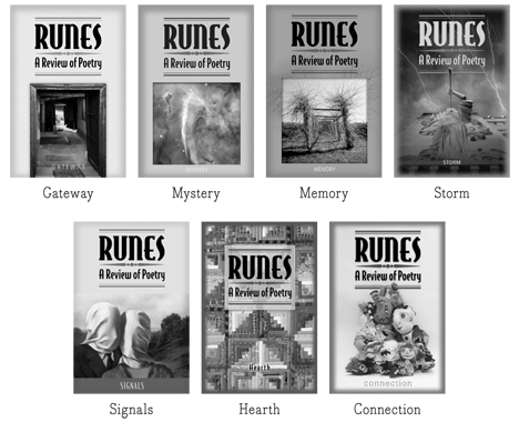 All seven  covers of RUNES, A review of Poetry